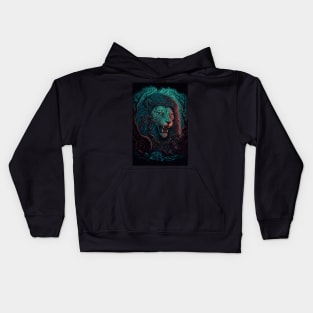 Lion Roaring Through The Woods Kids Hoodie